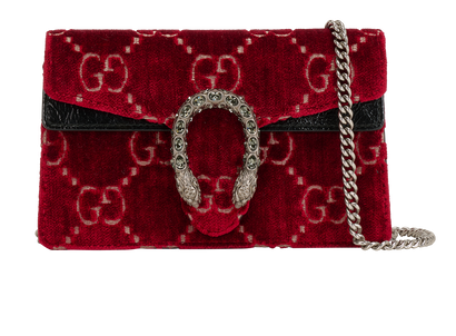 Super Mini Dionysus, &pound;450, Handbags, Red, Velvet, Front view
